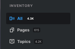 Inventory Left Nav Bar