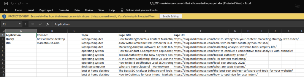 Exporting Data connect application export internal