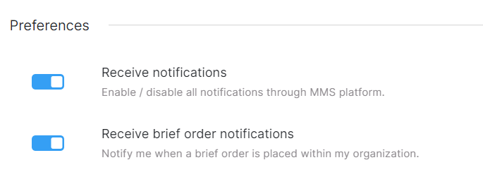 notification preference