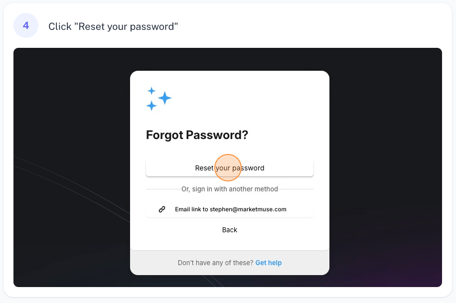 reset password step 4